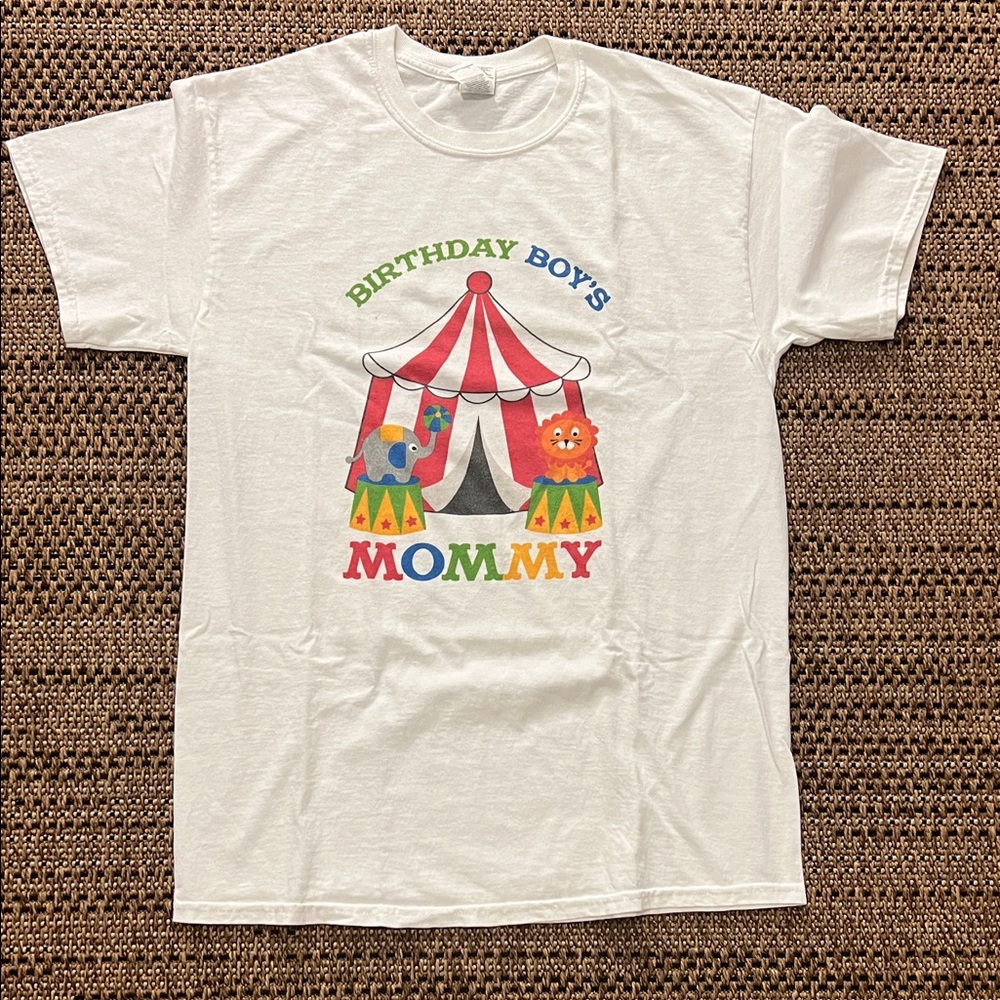 Birthday Boy's Mommy Circus Theme White T-Shirt